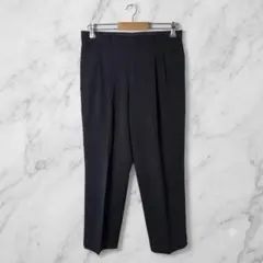 90s vintageスラックス ブラック ツータック テーパードセンタープレス