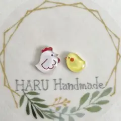 No.620-C オカメインコ☆ハンドメイド☆鳥☆レジン☆樹脂ポストピアス