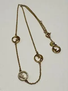 フェンディ☆エフイズ ネックレス　ラインストーン ロゴ　Fマーク　FFズッカ