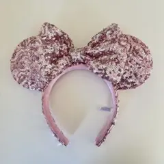 ディズニー ミニーマウス ミニーちゃん カチューシャ スパンコール ピンク