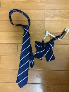 ネイビー ストライプ ネクタイ リボンセット