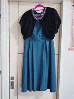 any SIS パーティドレス ブルーグリーン ボレロ付ノースリーブ ワンピースのサムネイル
