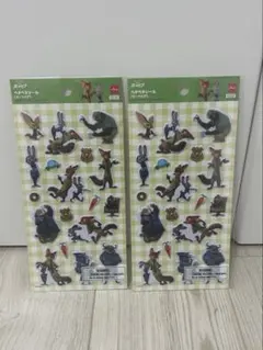 新品　ズートピア ステッカー 2枚セット　ダイソー　ぷくぷくシール　ペタペタ