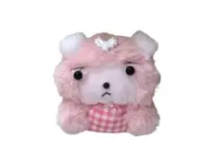 ハンドメイド ぬいぐるみ ピンク困り眉クマ