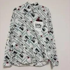 美品 グラニフ graniph KATY 総柄 乗り物 汽車 長袖シャツ S