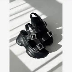 厚底サンダル ブラックのサムネイル