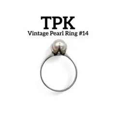 パール リング レトロ ヴィンテージ アンティーク TPK刻印 昭和初期 14号