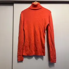 UNIQLO オレンジタートルニット Lサイズオレンジ 1214
