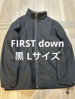 FIRST down ブラックナイロンダウンジャケット