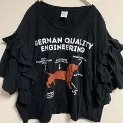 アメリカ古着リメイクブラック 犬 ドッグ 3XL フロントプリント