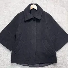 LONDON TRADITION　ウール混 ダークグレー ケープコート ポンチョ