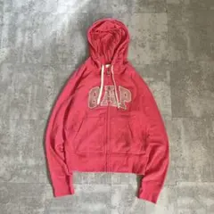 00s old gap zip up hoodie all pink 短丈