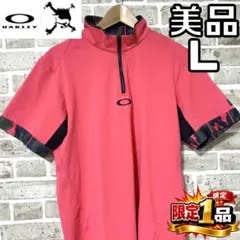 【早い者勝ち✨】オークリー スカル メンズ 半袖 ジップシャツ L ピンク系のサムネイル