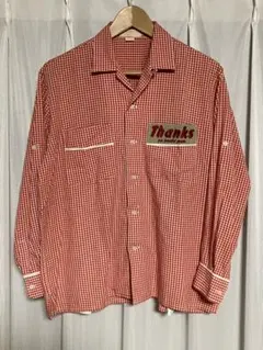 80s ミスタードーナツ ユニフォーム 制服 ミスド Thanksレア 赤白長袖
