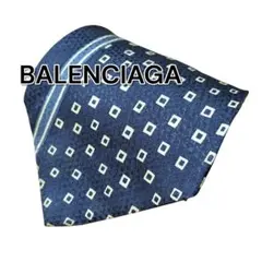 【BALENCIAGA】バレンシアガ　太め　ネイビー系　総柄　イタリア製