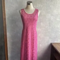 古着　ヴィンテージ レストローズ　レースロングワンピース　used ビンテージ