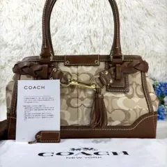 【美品/付属品完備】コーチ 10785 キャリーオール ハンドバッグ タッセル