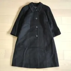 90s Vintage モード カシミヤロングコート M 黒 フォーマル 美品のサムネイル