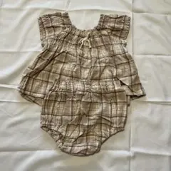 チェック柄 半袖セットアップ