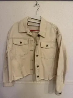 ZARA クリーム クロップドジャケット M