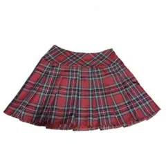 タータンチェック プリーツミニスカート レッドのサムネイル