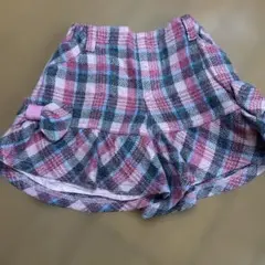 メゾピアノ チェック柄フリルショートパンツ 120cm