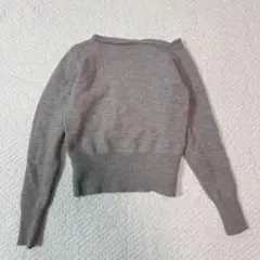 SHEIN シーイン 変形ネック ニット Sサイズ グレー ショート丈 セーター