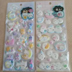 クーリア　もっちもちシール　光る　ナイトミャウ　シマエナガ