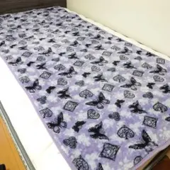 【期間限定出品】紫色 蝶とハートの敷きパッド　シングル