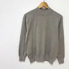 モックネックニット　プルオーバーセーター　Ｌサイズ　茶色ブラウン系　シンプル