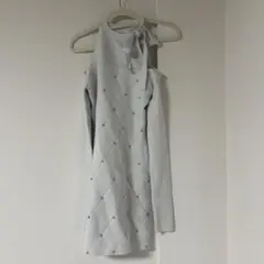 Darich キルティングビジューニットミニワンピース タグ付き sax