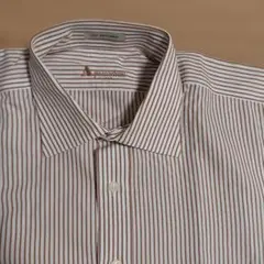 Aquascutum ストライプ ドレスシャツ　ブラウン