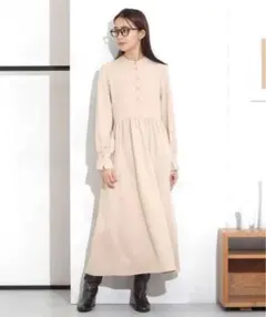 【ナノユニバース】前後2wayウエストギャザーワンピース