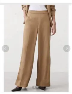 【バナナリパブリック】ワイドレッグ ハイライズ テンセル　パンツ　M ベージュ