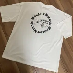 ミッキー マウス　Tシャツ　L アベイル　刺繍　ディズニー　新品　白