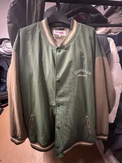 CONVERSE 刺繍ジャケット 4L グリーン/ベージュ