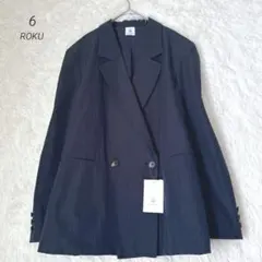 新品タグ　6 ROKU BIG SHOULDER JACKET 36 麻シルク