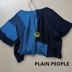 PLAIN PEOPLE 半袖ニット 青とネイビー組合せ