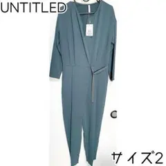 UNTITLED エアリーオールインワン サイズ2 M グリーン ベルト付きのサムネイル