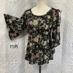 【薄手チェニック　黒花柄　11Ｒ　】