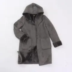 【美品】BEAUTY&YOUTH フェイクムートンコート グレー M 裏ボア