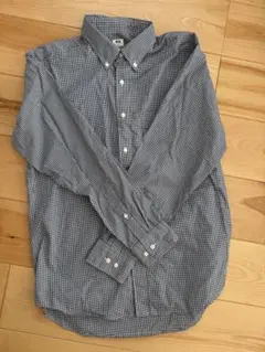 ユニクロチェック柄 ボタンダウン長袖シャツ 未使用に近い。