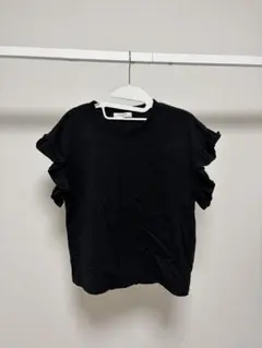 FREAK'S STORE　フリル袖 ブラック 半袖　ブラウス