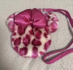 ディズニー　ミニー　ヒョウ柄　ピンク　ポーチ