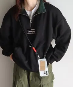 ハーフジップ スウェット