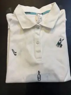 adidasゴルフ刺繍ポロシャツ ホワイト