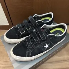 ベルクロ レザー】コンバース ワンスター 黒×白 サイズ71/2 - メルカリ