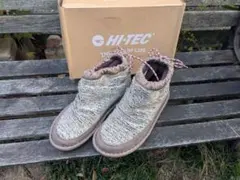HI-TEC グレー系ブーツ スエード ニット