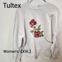 z109 【Tultey】花柄トレーナー（レディースXXL） ホワイト