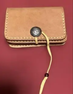 ハンドメイド レザー ミニ財布 バッファローニッケルコンチョのサムネイル